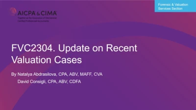 Update on Recent Valuation Cases icon