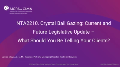 Crystal Ball Gazing: Current and Future Legislative Update - What Should You Be Telling Your Clients? icon