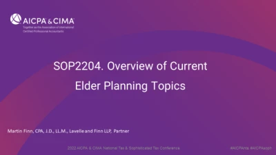 Overview of Current Elder Planning Topics icon