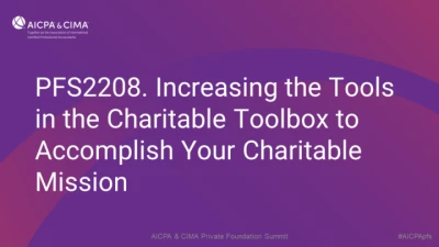 Increasing the Tools in the Charitable Toolbox to Accomplish Your Charitable Mission icon