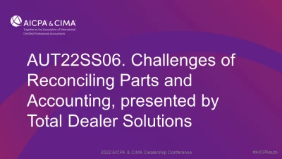 Challenges of Reconciling Parts and Accounting, presented by Total Dealer Solutions icon