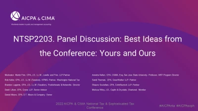 Panel Discussion: Best Ideas from the Conference: Yours and Ours icon