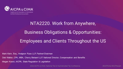 Work from Anywhere, Business Obligations & Opportunities: Employees and Clients Throughout the US icon