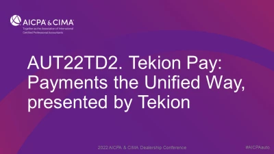 TECH DEMO #2 - Tekion Pay: Payments the Unified Way, presented by Tekion icon