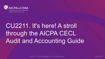 It's Here! A Stroll through the AICPA CECL Audit and Accounting Guide icon