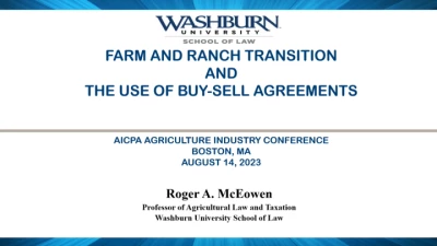 Buy-Sell Agreements and Farm/Ranch Transition icon