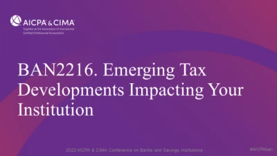 Emerging Tax Developments Impacting Your Institution icon