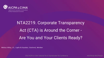 Corporate Transparency Act (CTA) is Around the Corner - Are You and Your Clients Ready? icon