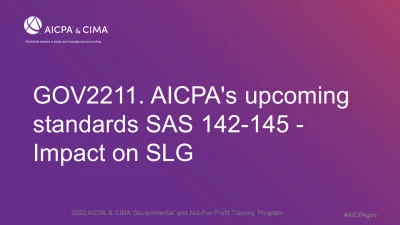 AICPA's upcoming standards SAS 142-145 - Impact on SLG icon
