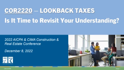Lookback Taxes, is it time to revisit your understanding? icon
