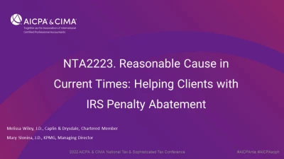 Reasonable Cause in Current Times: Helping Clients with IRS Penalty Abatement icon