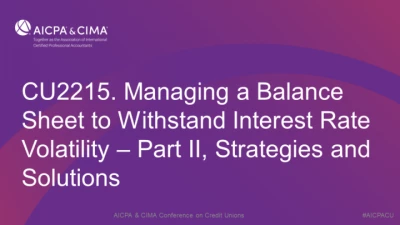 Managing a Balance Sheet to Withstand Interest Rate Volatility – Part II, Strategies and Solutions icon