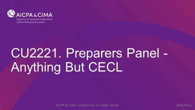 Preparers Panel - Anything But CECL icon