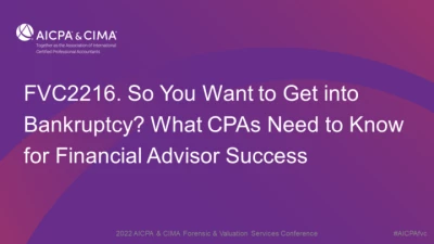 So You Want to Get into Bankruptcy? What CPAs Need to Know for Financial Advisor Success icon