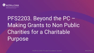 Beyond the PC - Making Grants to Non Public Charities for a Charitable Purpose icon