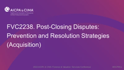 Post-Closing Disputes: Prevention and Resolution Strategies (Acquisition) icon