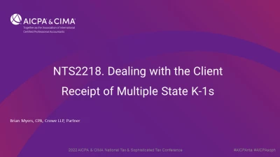 Dealing with the Client Receipt of Multiple State K-1s icon