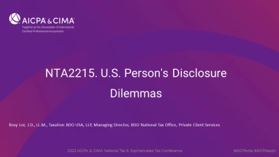 U.S. Person's Disclosure Dilemmas icon