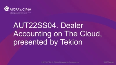 Dealer Accounting on The Cloud, presented by Tekion icon