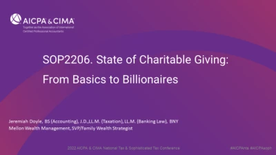 State of Charitable Giving: From Basics to Billionaires icon