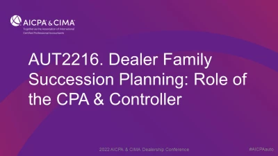 Dealer Family Succession Planning: Role of the CPA & Controller icon