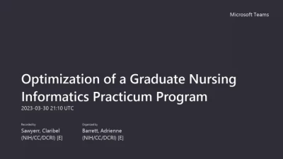 Optimization of a Graduate Nursing Informatics Practicum Program   icon