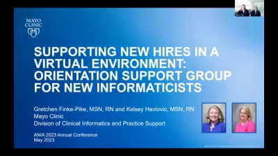 Supporting New Hires in a Virtual Environment: Creation of an Orientation Support Group for New Informaticists icon