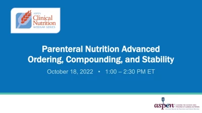 Parenteral Nutrition Advanced Ordering, Compounding, and Stability icon