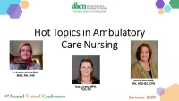 Academic and Practice Partnerships: Advancing Ambulatory Care Nursing Practice icon