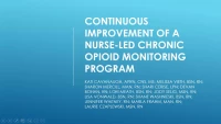 Continuous Improvement of a Nurse-Led Chronic Opioid Monitoring Program icon