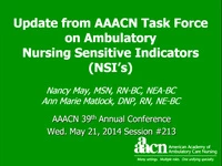 Update from AAACN Task Force on Ambulatory Nursing Sensitive Indicators icon