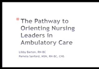 Special In-Brief Session: The Pathway to Orienting Nursing Leaders in Ambulatory Care; Lead From Where You Are icon