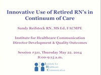 Innovative Use of Retired RNs in Continuum of Care icon