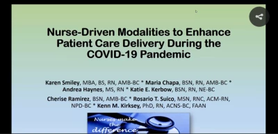 Nurse-Driven Modalities to Enhance Patient Care Delivery during the COVID-19 Pandemic icon