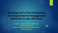 Development of the Professional and Organizational Engagement Behaviors Scales icon