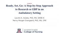 Ready, Set, Go: A Stepwise Approach to Developing Research Proposals in the Ambulatory Healthcare Setting icon