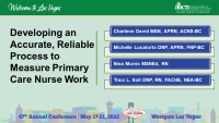 Developing an Accurate Reliable Process to Measure Work Activities of Primary Care Nurses icon