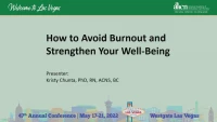 Being a Nurse Leader During the Pandemic: Strategies for Preventing Burnout and Promoting Well-Being icon