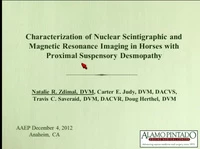 Characterization of  Nuclear Scintigraphic and Magnetic Resonance Imaging in horses with Proximal Suspensory Desmopathy icon