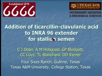 Addition of Ticarcillin-Clavulanic Acid to INRA96 Extender for Stallion Semen icon