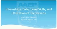 Internships, Entry Level Skills, Utilization of Techs  icon