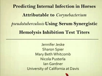 Predicting Internal Infection in Horses Attributable to Corynebacterium Pseudotuberculosis Using Serum Synergistic Hemolysis Inhibition Test Titers icon