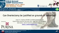 Can Ovariectomy be Justified on Grounds of Behavior?  icon