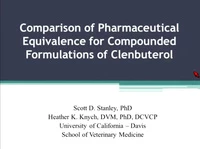 Comparison of Pharmaceutical Equivalence for Compounded Formulations of Clenbuterol icon