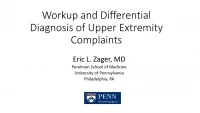 Peripheral Nerve: Workup and Differential Diagnosis of Upper Extremity Complaints icon