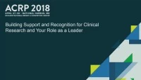 Building Support and Recognition for Clinical Research and Your Role as a Leader icon