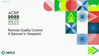 Remote Quality Control: A Sponsor’s Viewpoint icon