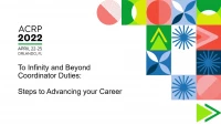 To Infinity and Beyond Coordinator Duties: Steps to Advancing Your Career icon