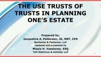 The Use of Trusts in Planning One's Estate  icon