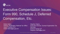 Executive Compensation Issues: Form 990, Schedule J, Deferred Compensation, and More icon